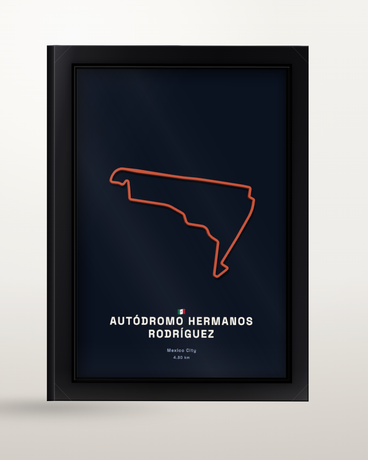 Framed Raceline print of Autódromo Hermanos Rodríguez