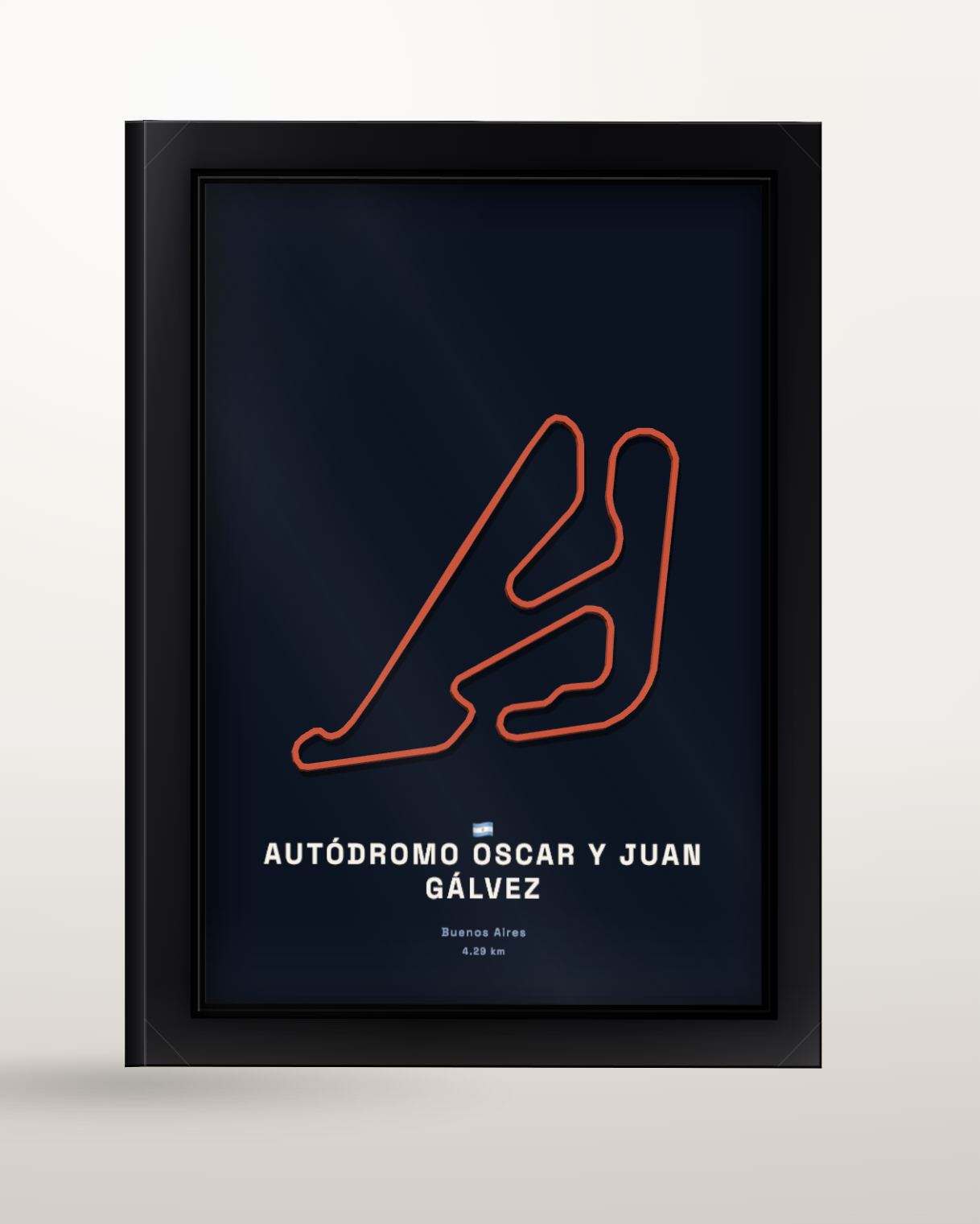 Framed Raceline print of Autódromo Oscar y Juan Gálvez