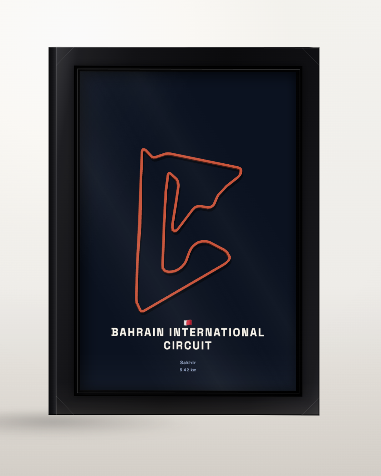 Framed Raceline print of Bahrain International Circuit