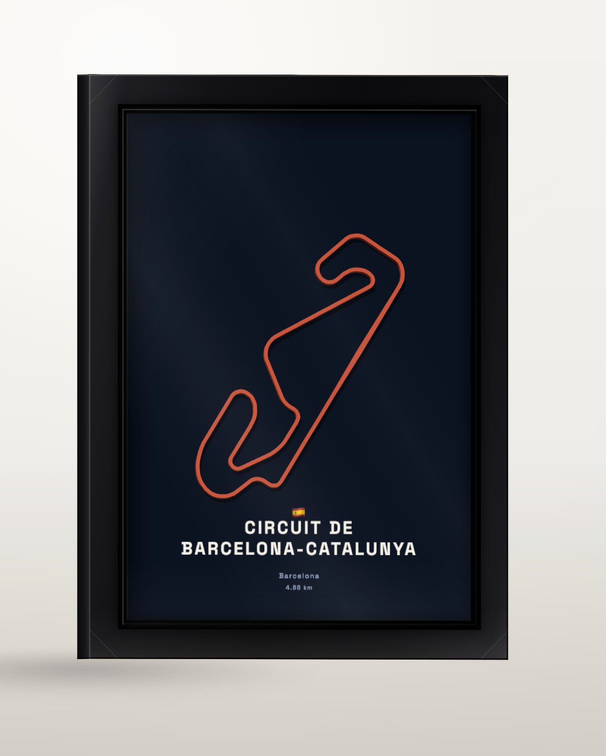 Framed Raceline print of Circuit de Barcelona-Catalunya