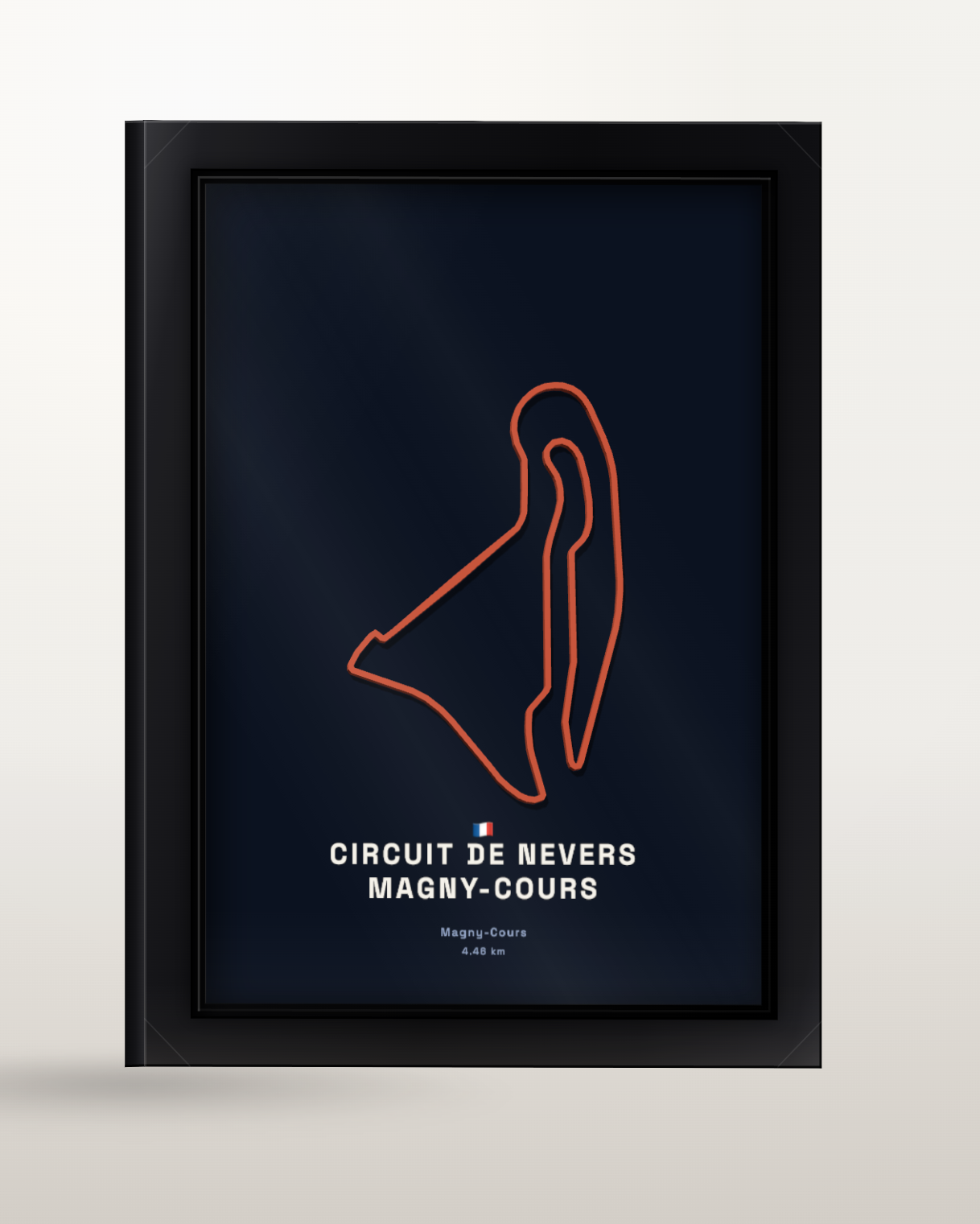 Framed Raceline print of Circuit de Nevers Magny-Cours