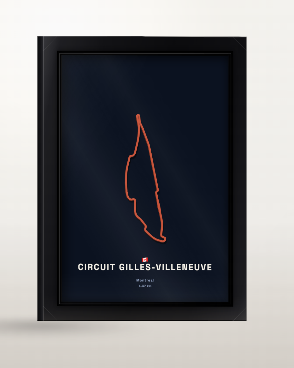 Circuit Gilles-Villeneuve framed poster at an angle