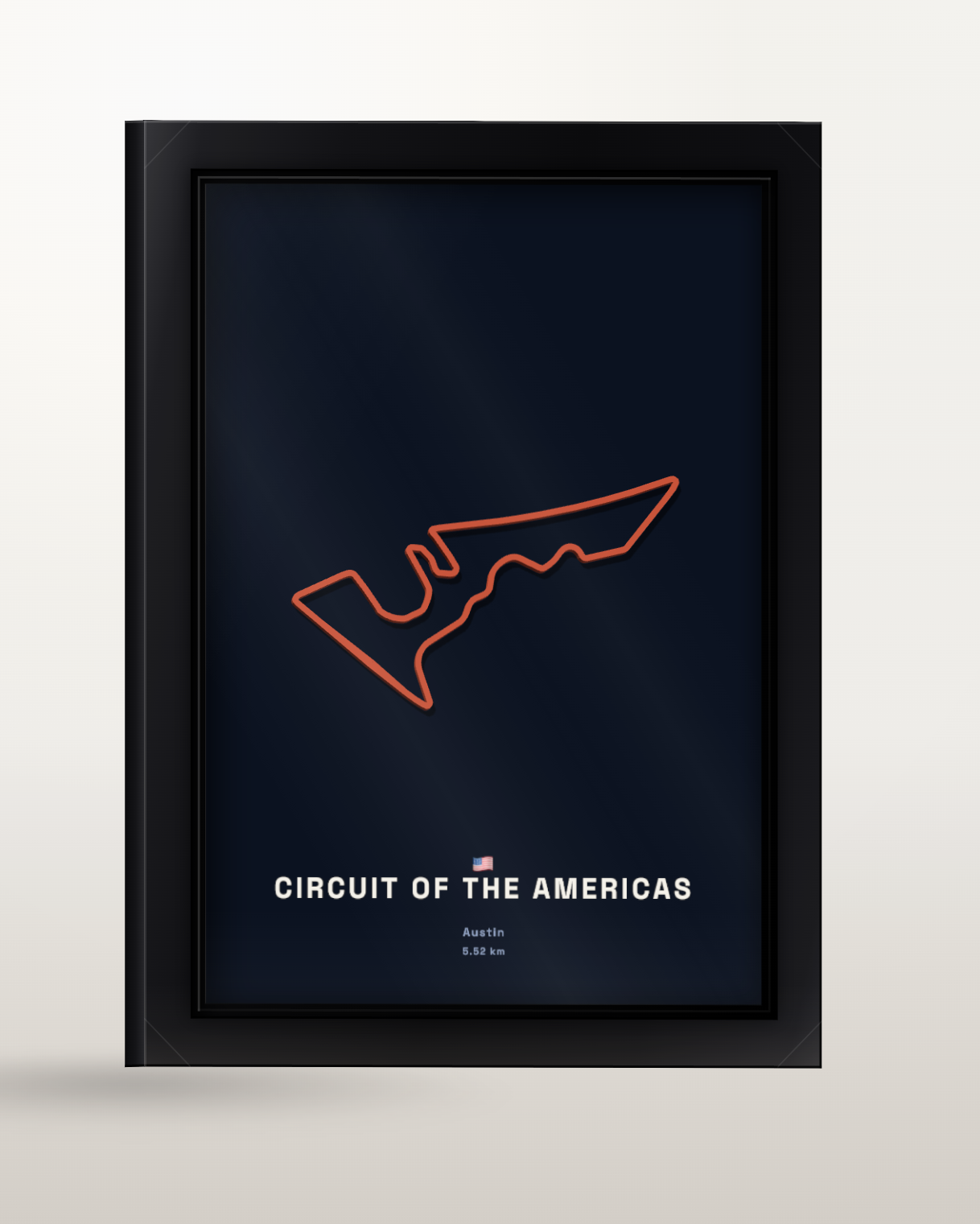 Framed Raceline print of Circuit of the Americas