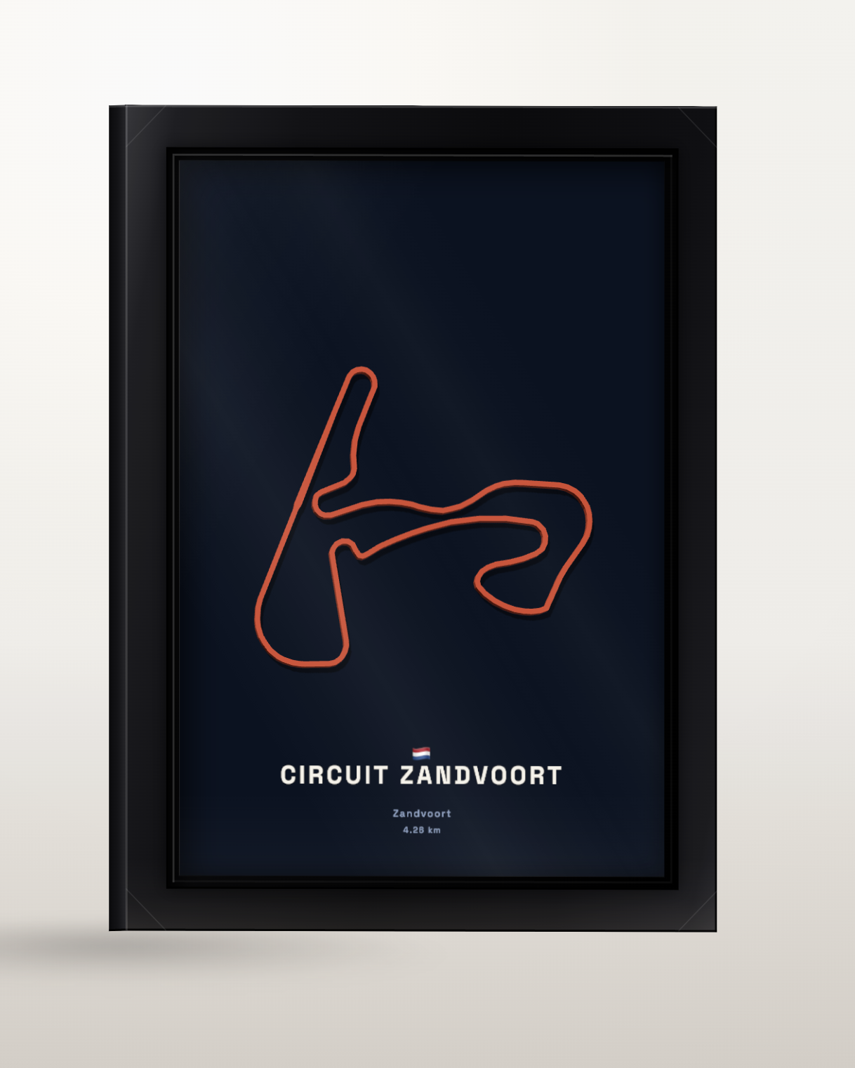 Circuit Zandvoort framed poster at an angle