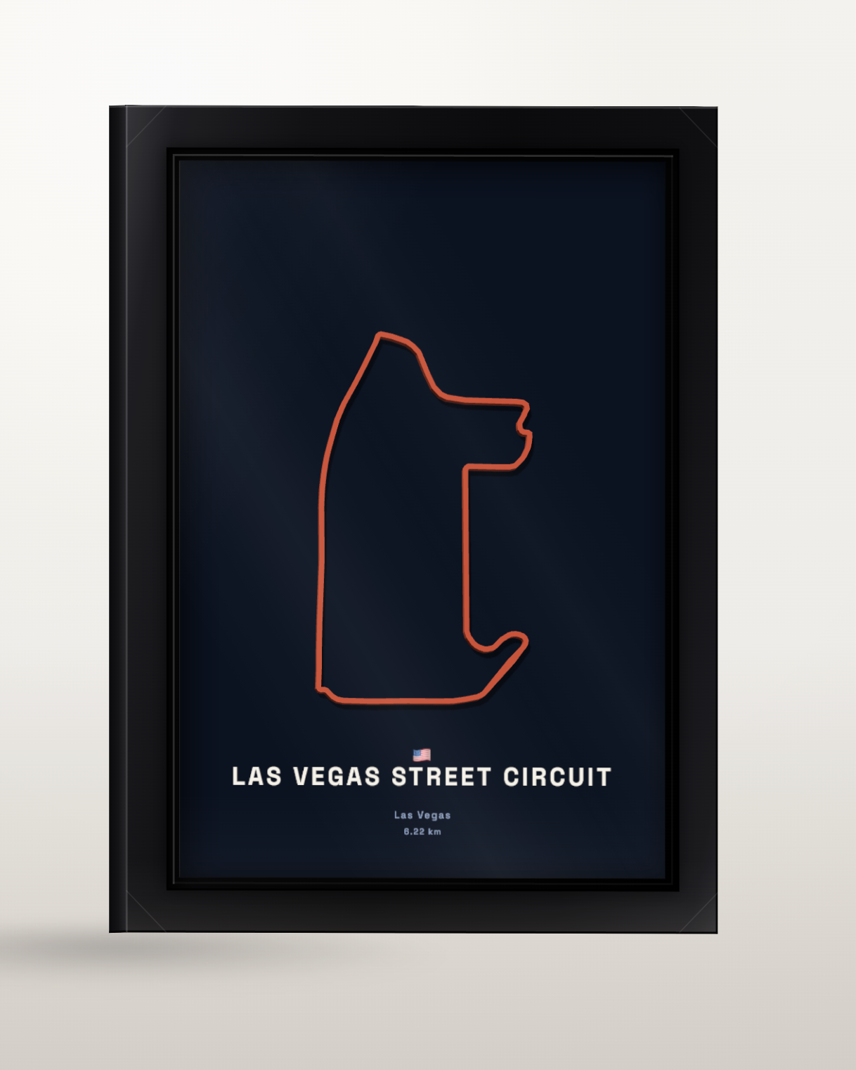 Framed Raceline print of Las Vegas Street Circuit