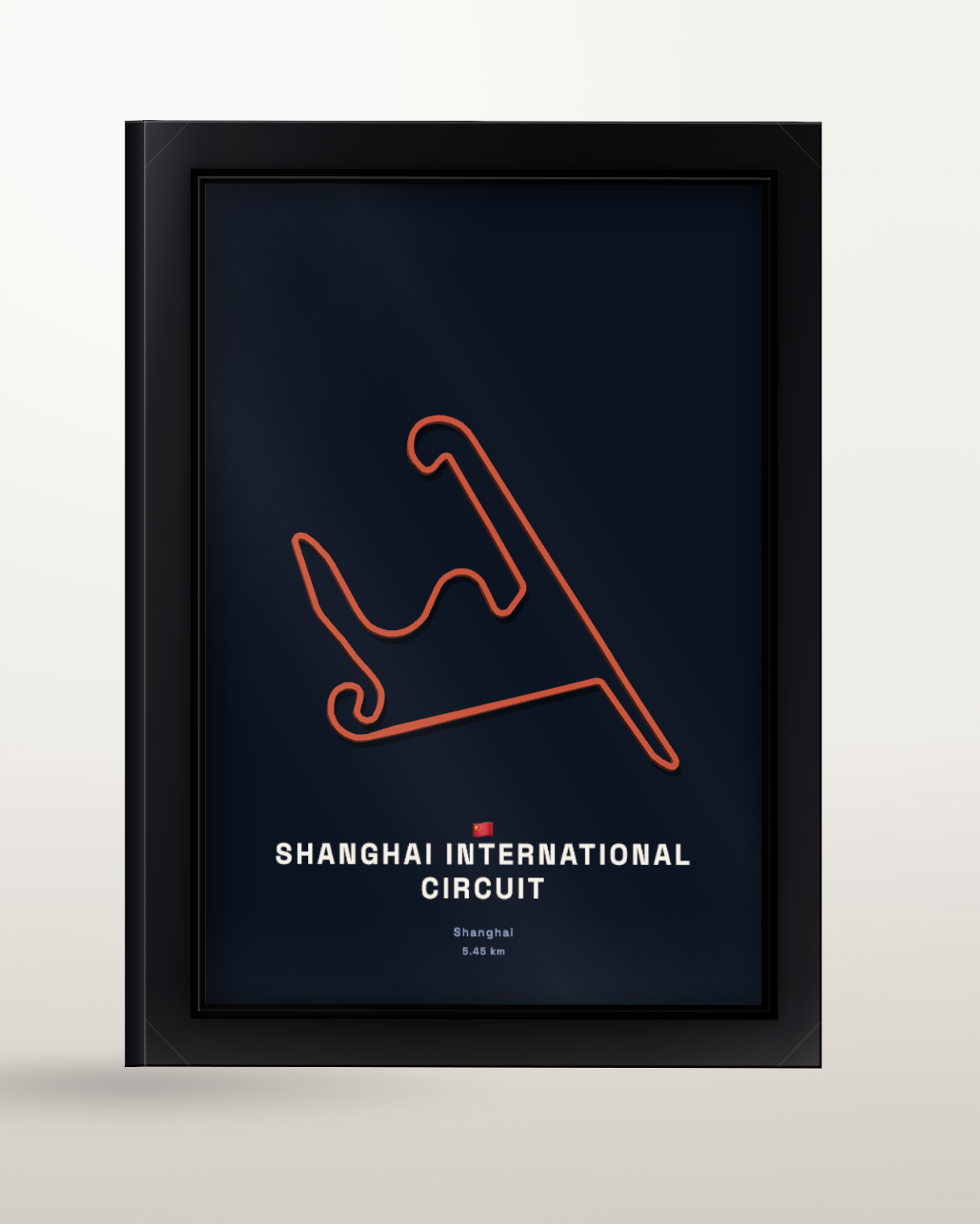 Framed Raceline print of Shanghai International Circuit