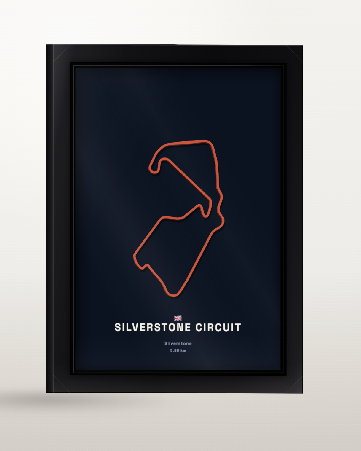 Framed Raceline print of Silverstone Circuit